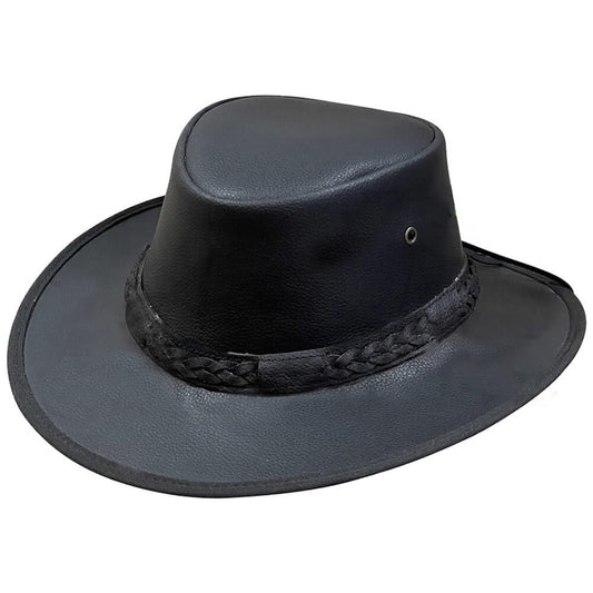 Full Grain Cow Leather Hat Traditional Braided Style