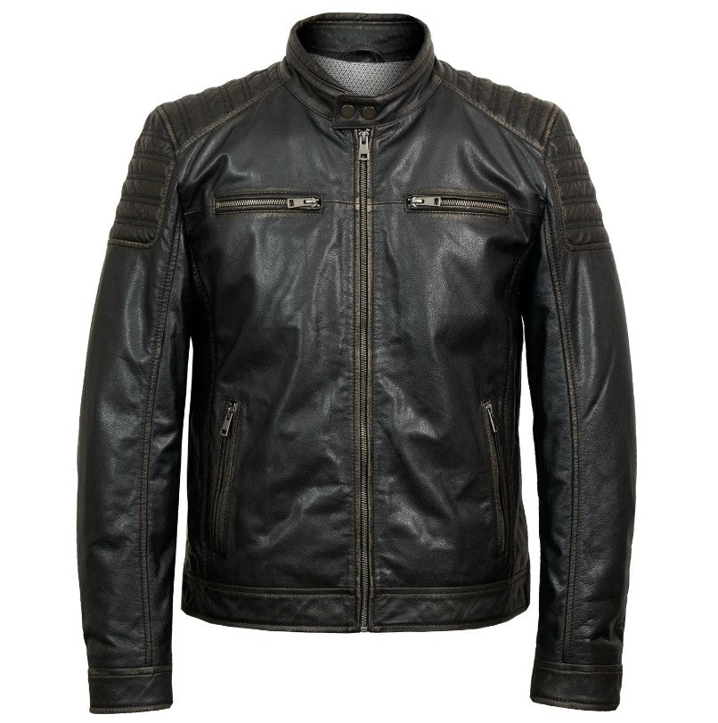 MEN'S VINTAGE BROWN LEATHER JACKET