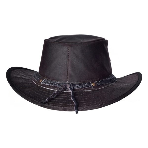 Chocolate Brown Cowboy Hat Waxed Cotton Large Size