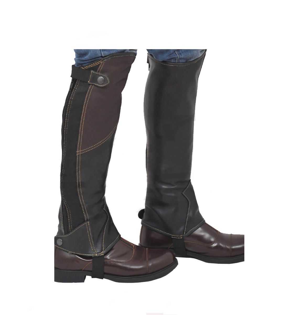 Leather Half Chaps Brown & Black