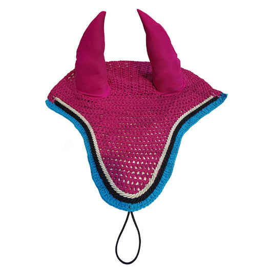 Ear Net For Horses Hot Pink White & Black