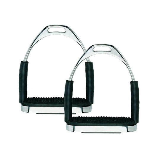 Horse Jointed Stirrups Iron, Black & Sliver