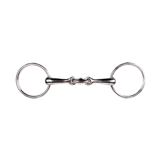 Double Jointed Snaffle Bit Silver Stainless Steel