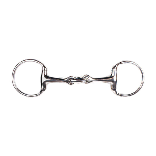 Double Jointed Eggbut Snaffle Bit D Ring Silver Color