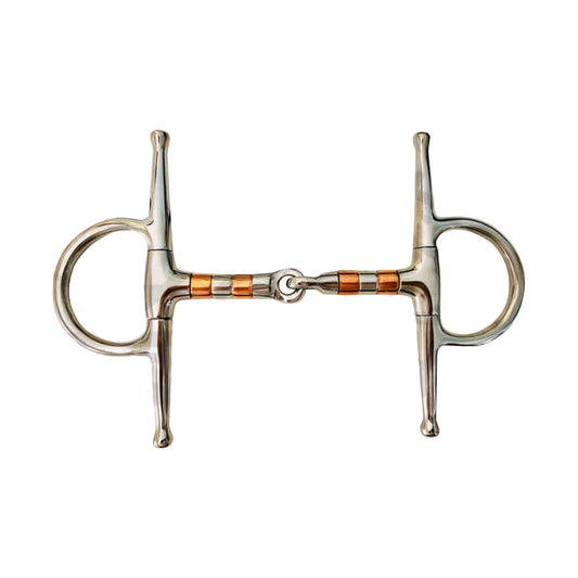 Full Cheek Snaffle Copper Rollers Bit Single Joint