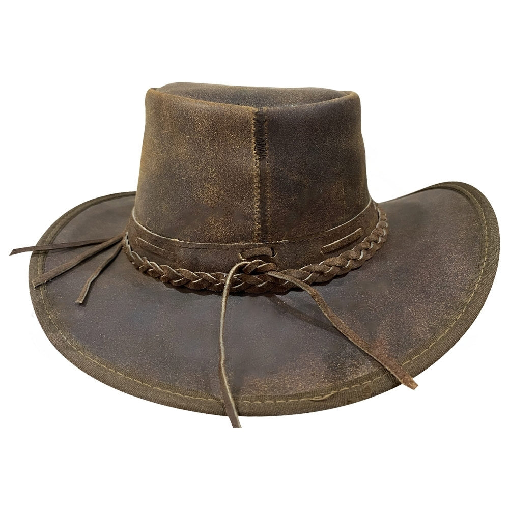 Brown Leather Western Hat For Men Rustic Style