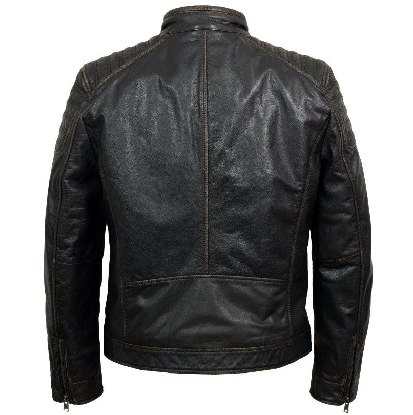 MEN'S VINTAGE BROWN LEATHER JACKET