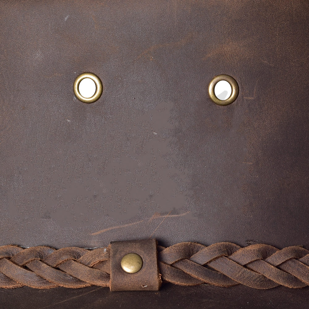 Brown Leather Cowboy Hat Classy Braided