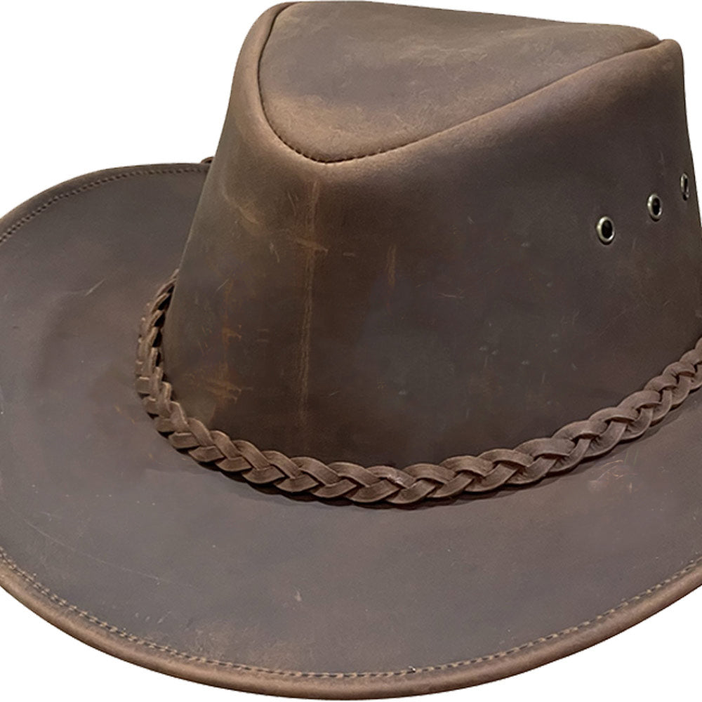 Authentic Cowboy Hat Brown Vintage Style Braided