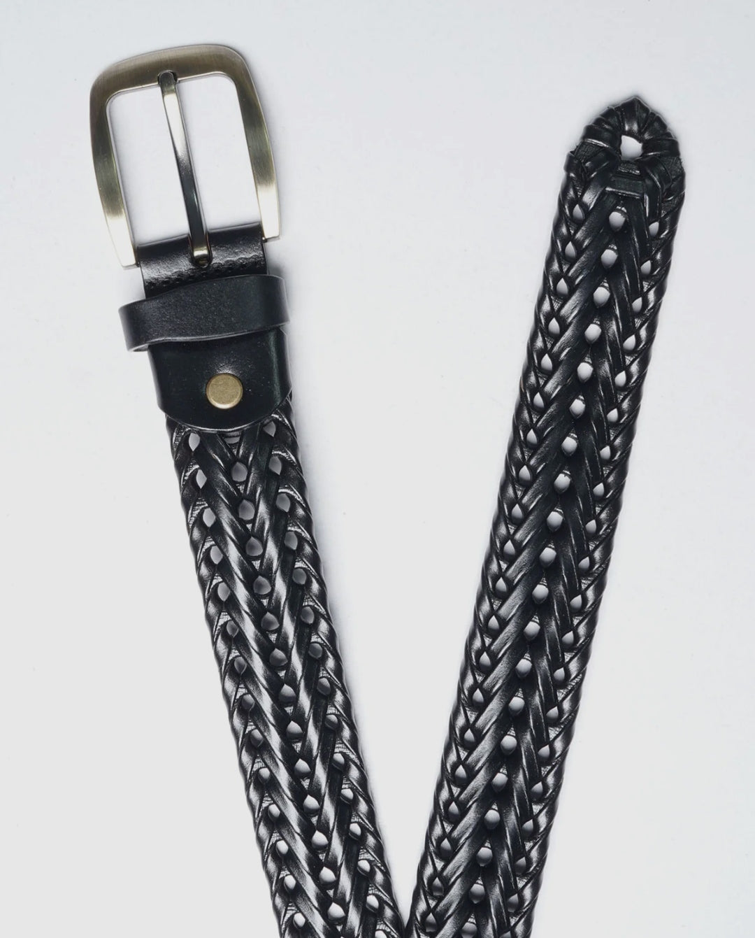 Blacked out leather belt