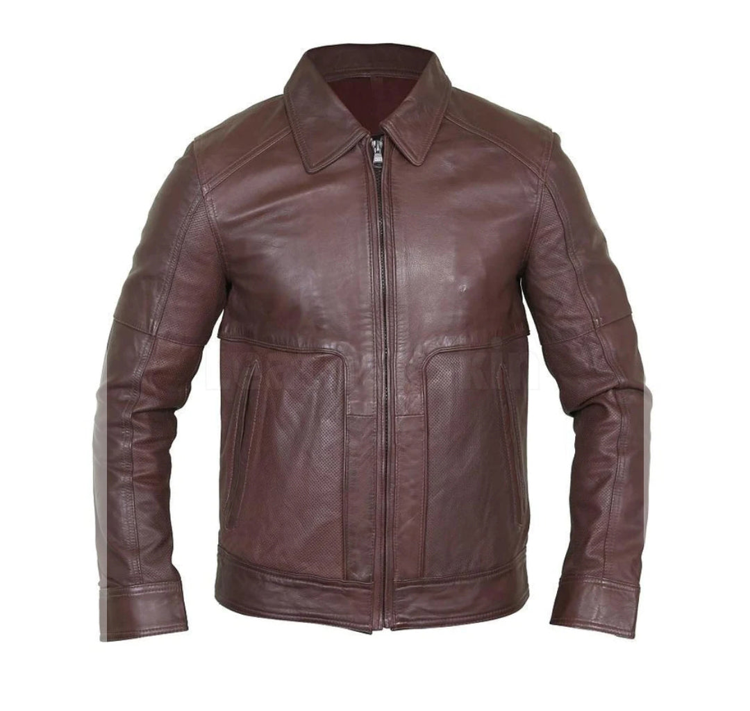 Pure leather Brownish jacket by Anchor