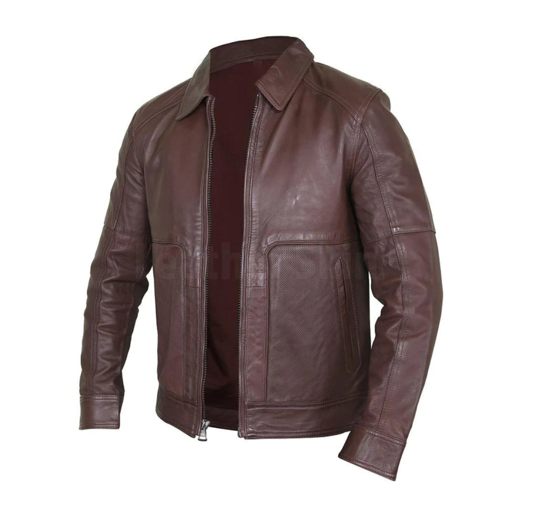 Pure leather Brownish jacket by Anchor