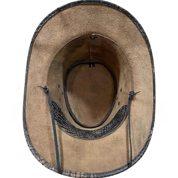 Brass Conchos Western Hat Unique Cowhide