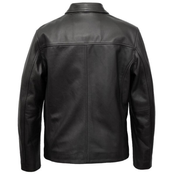 MEN'S BLACK LEATHER JACKET - Image 2