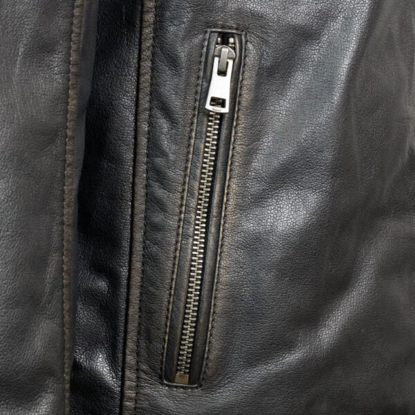 MEN'S VINTAGE BROWN LEATHER JACKET - Image 4